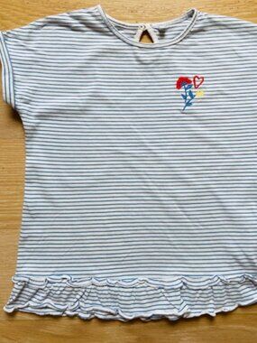 Monoprix, Kids T-shirt, light blue striped, Size: 12 yrs old